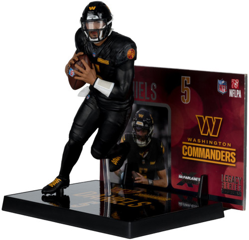 McFarlane Toys NFL Washington Commanders Jayden Daniels Posed Figure Alternate Black Uniform, Damaged Package、ToyWiz、kayou