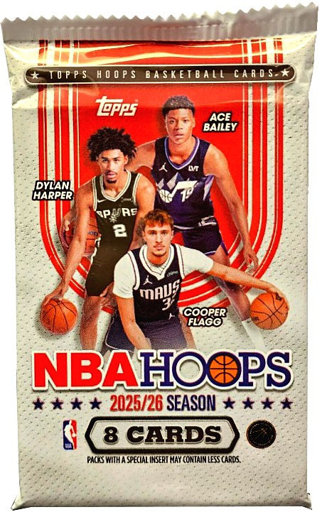 NBA Topps 2025-26 Hoops Basketball Trading Card BLASTER Pack 8