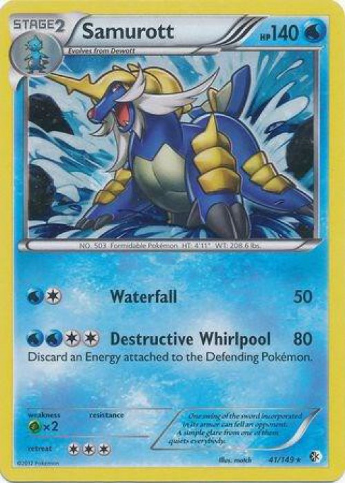Pokemon Trading Card Game Black & White Boundaries Crossed Promo Samurott #41 Moderately Played、ToyWiz、kayou