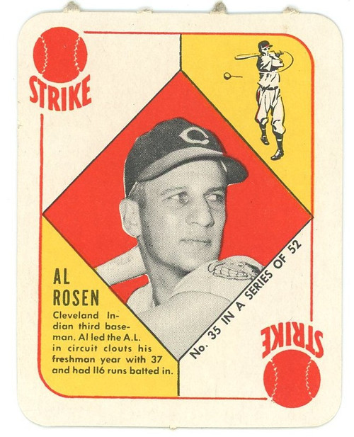 MLB 1951 Topps Baseball Al Rosen #35 Red Back Very Good、ToyWiz、kayou