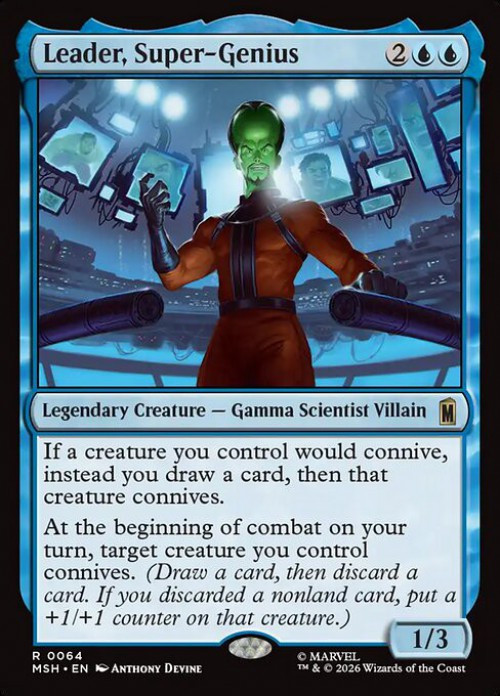 MtG Marvel Super Heroes Rare Leader, Super-Genius #64、ToyWiz、kayou