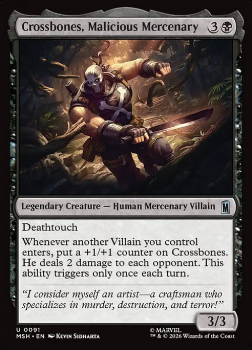 MtG Marvel Super Heroes Uncommon Crossbones, Malicious Mercenary #91、ToyWiz、kayou