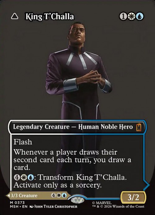 MtG Marvel Super Heroes Mythic Rare King T'Challa // Black Panther, Hope Enduring #373 Borderless Logo、ToyWiz、kayou