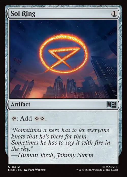 cards like sol ring mtg (Borderless Alternate Art) [Commander Masters] Marvel Super Heroes Commander Sol Ring Artifact Sol Ring  Edge of
