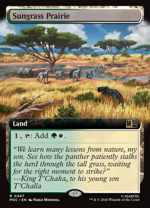 MtG Marvel Super Heroes Commander Rare Sungrass Prairie #497 Extended Art、ToyWiz、kayou