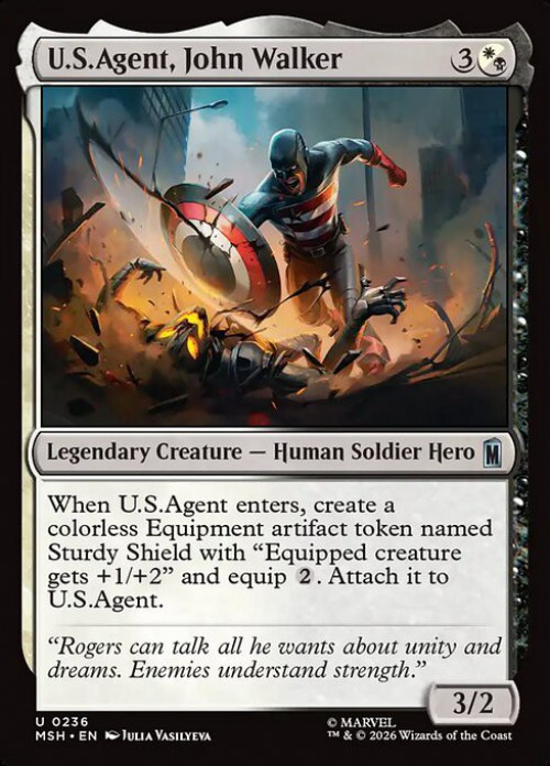MtG Marvel Super Heroes Uncommon FOIL U.S.Agent, John Walker #236、ToyWiz、kayou
