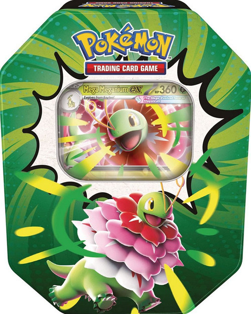 Pokemon Mega Evolution Ascended Heroes Mega Meganium ex Tin 4 Booster Packs & 1 Foil Promo Card、ToyWiz、kayou