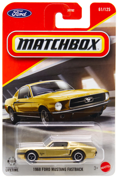 Matchbox 1968 Ford Mustang Fastback Diecast Car Gold、ToyWiz、kayou