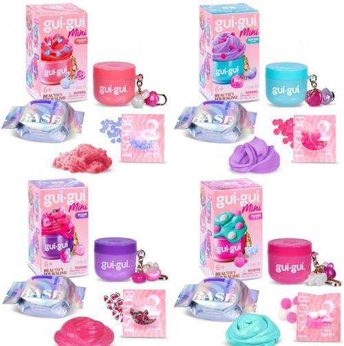 Gui-Gui Mini Slime Jar Keychain Series 1 Set of 4 Packs、ToyWiz、kayou