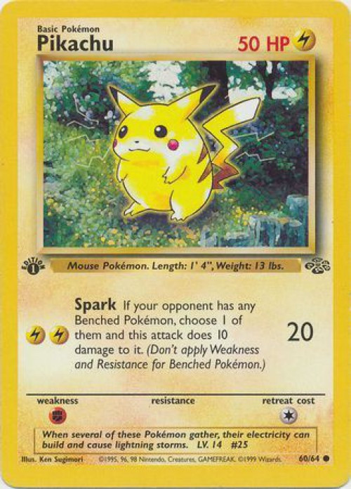 Pokemon Jungle Common Pikachu #60 1st Edition Moderately Played、ToyWiz、kayou
