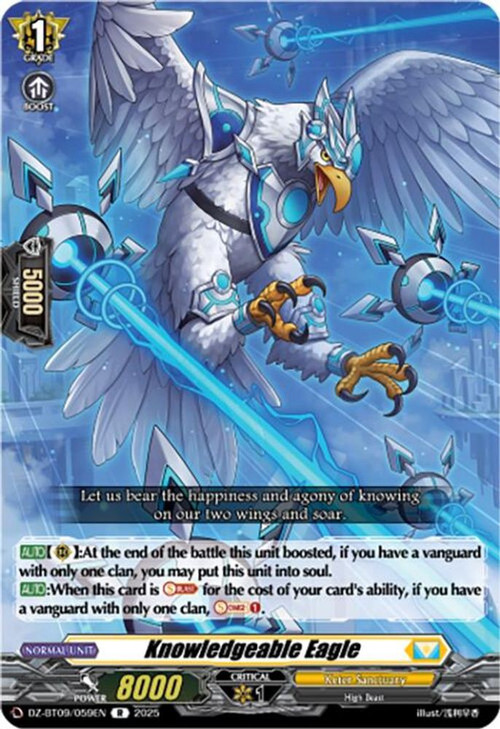 Cardfight Vanguard Trading Card Game Super Brave Detonation Rare Knowledgeable Eagle DZ-BT09/059EN、ToyWiz、kayou