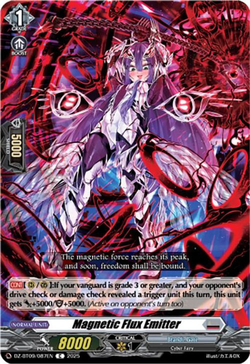 Cardfight Vanguard Trading Card Game Super Brave Detonation Common Magnetic Flux Emitter DZ-BT09/087EN、ToyWiz、kayou