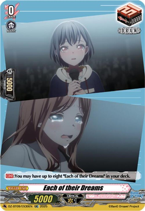 Cardfight Vanguard Trading Card Game Super Brave Detonation EXC Each of their Dreams DZ-BT09/EX30EN、ToyWiz、kayou