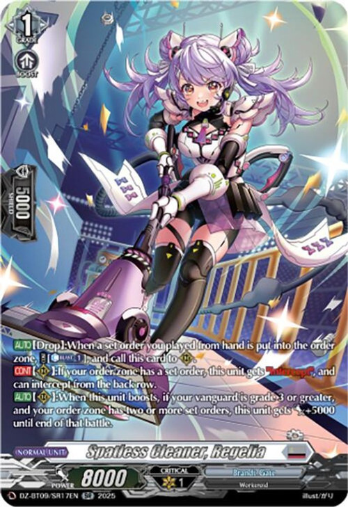Cardfight Vanguard Trading Card Game Super Brave Detonation Silver Rare Spatless Cleaner, Regelia DZ-BT09/SR17EN、ToyWiz、kayou