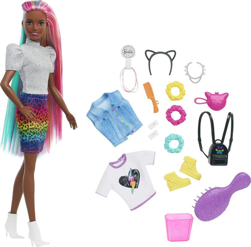 Barbie Doll Leopard Rainbow Hair、ToyWiz、kayou