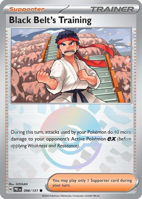 Pokemon Trading Card Game Prismatic Evolutions Poke Ball Pattern Black Belt's Training #98、ToyWiz、kayou