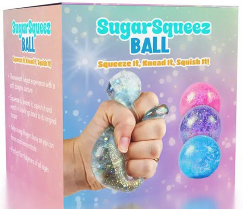 Sugar Squeez Ball SPARKLE RANDOM COLOR 2.4-Inch Squeeze Toy、ToyWiz、kayou