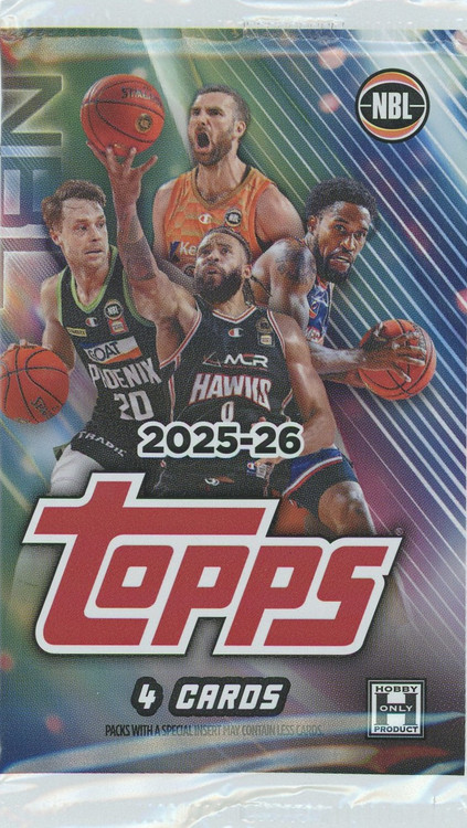 Topps Trading Cards 2025-26 NBL Basketball Trading Card HOBBY Pack 4 Cards、ToyWiz、kayou