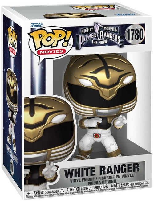 Funko Mighty Morphin Power Rangers POP! Movies White Ranger Vinyl Figure #1780 Damaged Package、ToyWiz、kayou