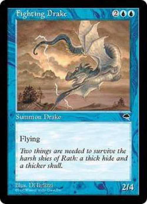MtG Tempest Uncommon Fighting Drake #63 Lightly Played、ToyWiz、kayou