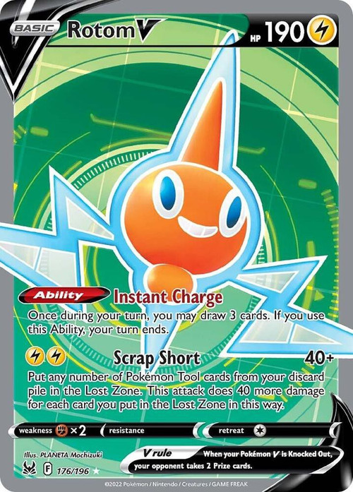 Pokemon Trading Card Game Lost Origin Ultra Rare Rotom V #176 Full Art Lightly Played、ToyWiz、kayou