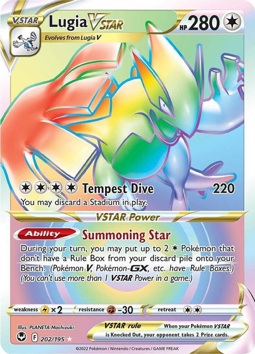 Pokemon Trading Card Game Sword & Shield Silver Tempest Secret Rare Lugia VSTAR #202 Secret Heavily Played、ToyWiz、kayou