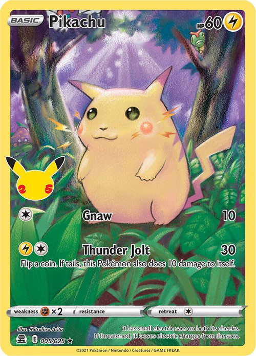Pokemon Trading Card Game Celebrations Holo Rare Pikachu #5 Heavily Played、ToyWiz、kayou