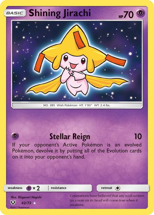 Pokemon Trading Card Game Shining Legends Shiny Holo Rare Shining Jirachi #42 Damaged、ToyWiz、kayou