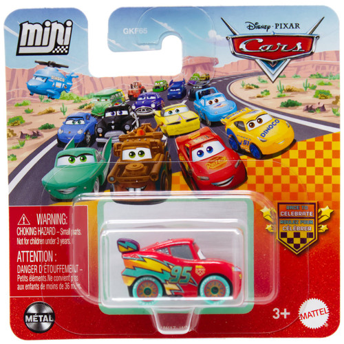 Disney Cars Metal Mini Racers Lightning McQueen Diecast Car Race to Celebrate 、ToyWiz、kayou