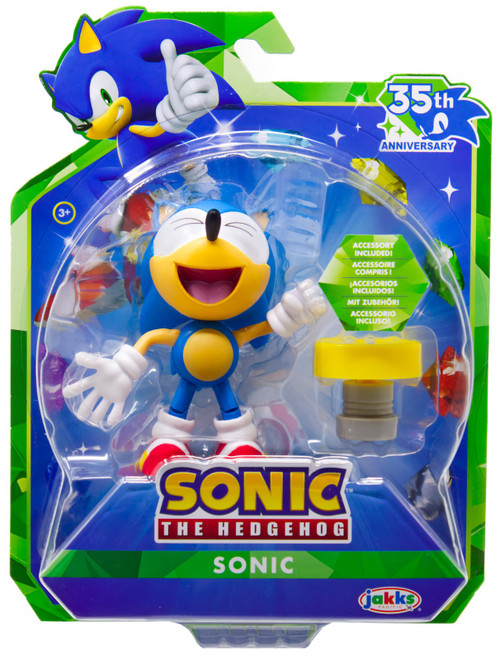 Sonic The Hedgehog 35th Anniversary Sonic Action Figure Classic, with Spring、ToyWiz、kayou