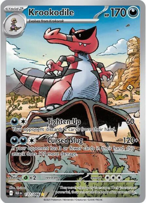 Pokemon Trading Card Game Black Bolt Illustration Rare Krookodile #137 Lightly Played、ToyWiz、kayou