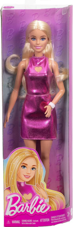 Fashionistas Barbie 13.25-Inch Doll #230 Blond Hair, Metallic Pink Minidress、ToyWiz、kayou