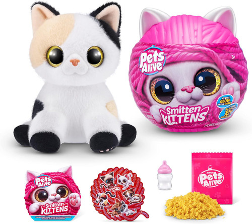 Pets Alive Smitten Kittens Calico Cat Minx Interactive Plush、ToyWiz、kayou