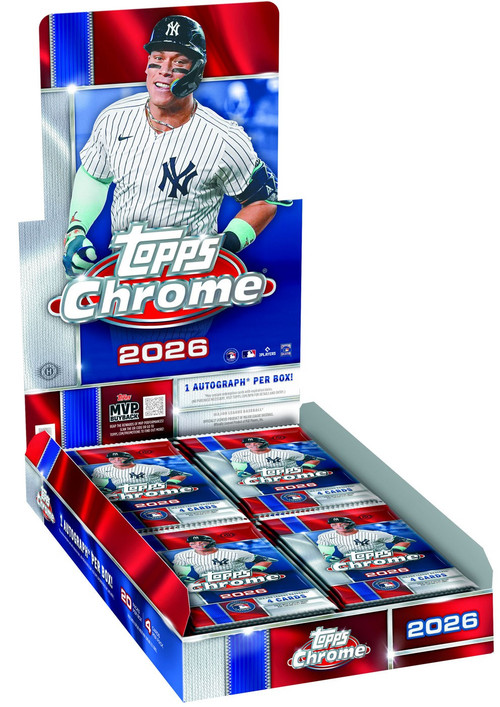 MLB Topps 2026 Chrome Baseball Trading Card HOBBY Box 20 Packs, 1
