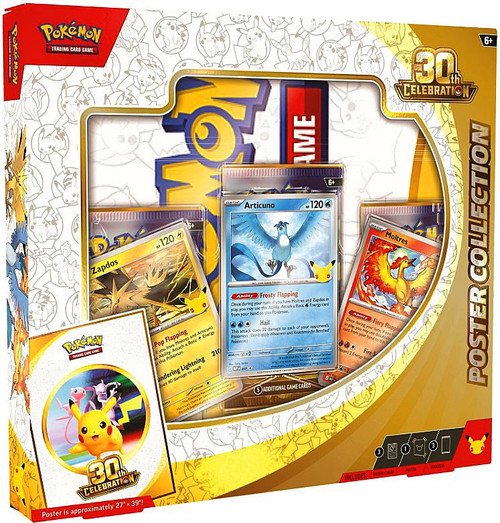 Pokemon 30th Anniversary Celebration Poster Collection 3 Booster Packs, 3 Promo Cards & Poster、ToyWiz、kayou