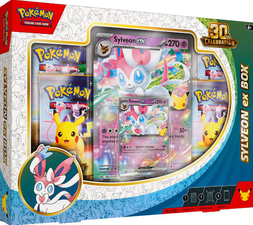 Pokemon 30th Anniversary Celebration Sylveon ex Box Set 4 Booster Packs, 1 Promo Card & 1 Oversize Promo (Pre-Order ships October)、ToyWiz、kayou