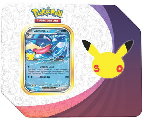 750 pokemon cards Pokemon 30th Anniversary Celebration Greninja ex Tin [4 Packs & Promo Card]  (Pre-Order ships September)