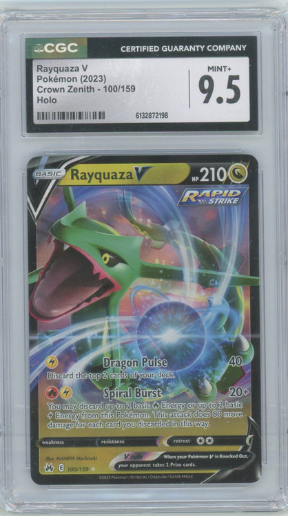 Nintendo Pokemon Crown Zenith Rayquaza V #100 CGC 9.5、ToyWiz、kayou