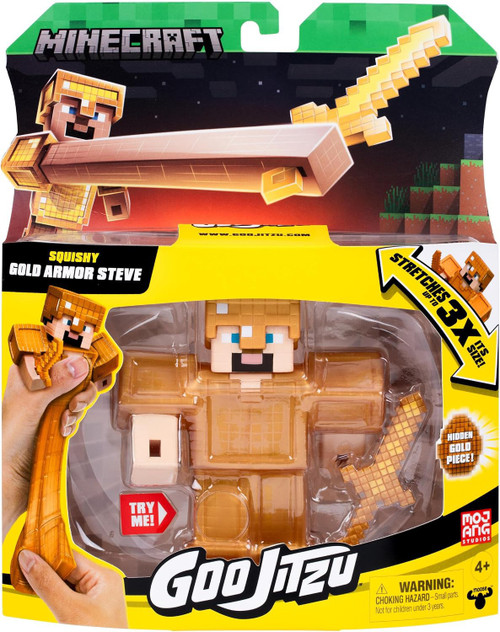 Heroes of Goo Jit Zu Minecraft Squishy Gold Armor Steve Action Figure、ToyWiz、kayou