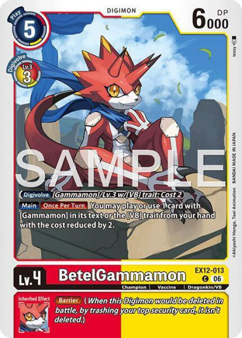 Digimon Trading Card Game Digital World Shambala Common BetelGammamon EX12-013、ToyWiz、kayou