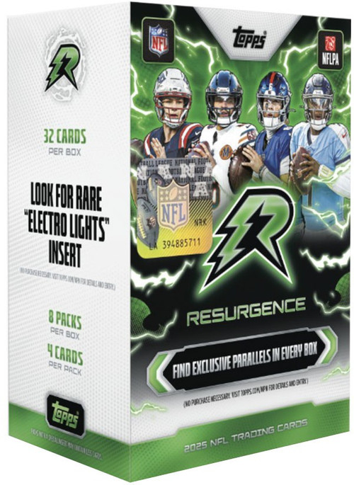 NFL Topps 2025 Resurgence Football Trading Card BLASTER Box 8 Packs、ToyWiz、kayou