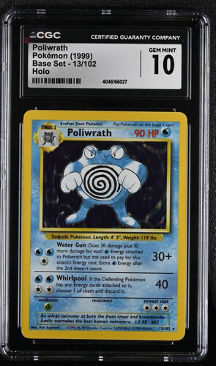 Nintendo Pokemon Base Set Poliwrath #13 CGC 10、ToyWiz、kayou