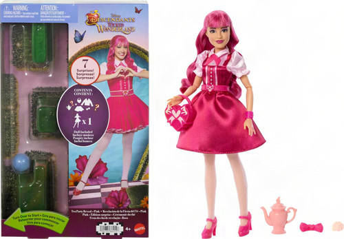 Disney Descendants Wicked Wonderland Tea Party Reveal Pink Surprise Doll 7 Surprises!、ToyWiz、kayou