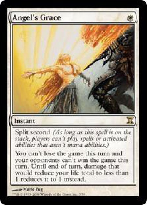 MtG Trading Card Game Time Spiral Rare Angel's Grace #3 Moderately Played、ToyWiz、kayou
