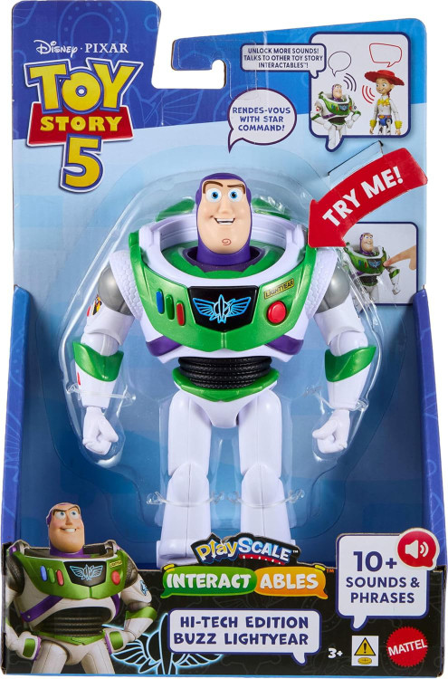 Disney / Pixar Toy Story 5 Playscale Interactables Hi-Tech Edition Buzz Lightyear 7-Inch Talking Figure、ToyWiz、kayou