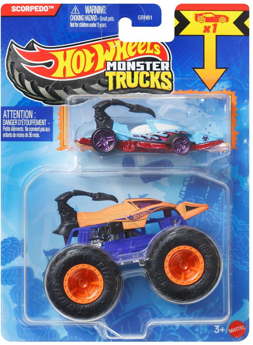 Hot Wheels Monster Trucks Scorpedo Diecast Car Bonus Car!、ToyWiz、kayou