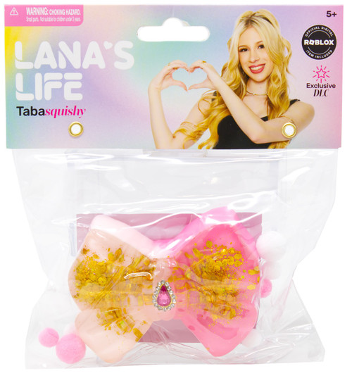 Lana's Life Pink & Gold Bow 3.5-Inch Squishy Squeeze Toy Includes Roblox DLC Code、ToyWiz、kayou