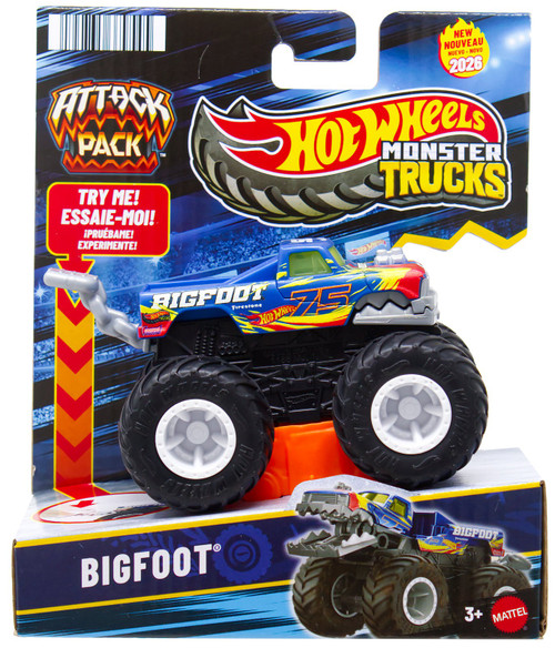 Hot Wheels Monster Trucks Attack Pack Bigfoot Vehicle、ToyWiz、kayou