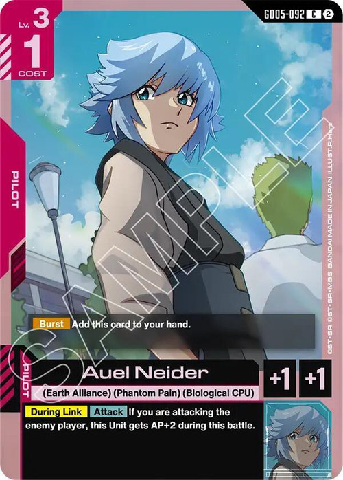 Gundam Trading Card Game Freedom Ascension Common Auel Neider GD05-092、ToyWiz、kayou
