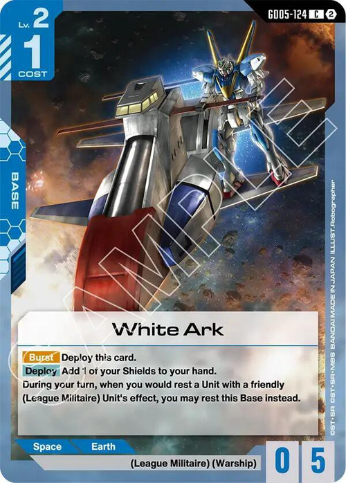 Gundam Trading Card Game Freedom Ascension Common White Ark GD05-124、ToyWiz、kayou